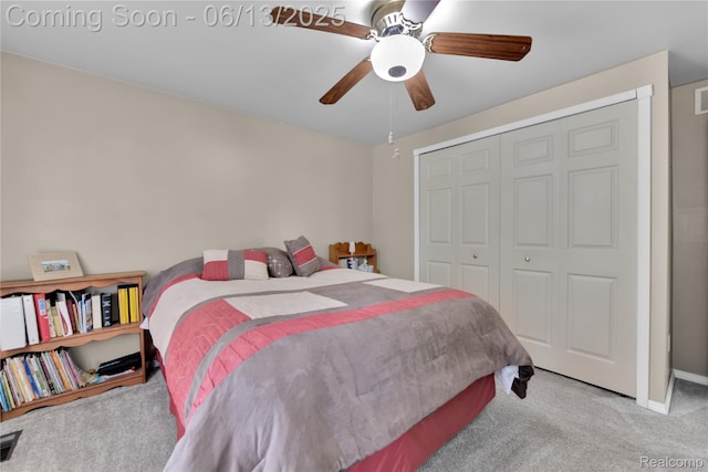 3039 Elmcrest Rd, Sterling Heights, MI 48310 - carpeted bedroom featuring a closet and ceiling fan