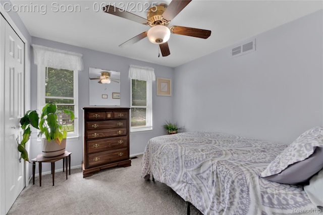 3039 Elmcrest Rd, Sterling Heights, MI 48310 - carpeted bedroom featuring a closet and ceiling fan