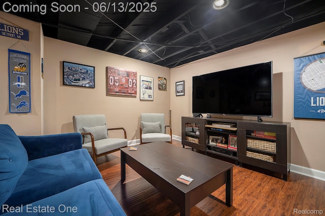 122 N Wilson Ave, Royal Oak, MI 48067 - living room featuring baseboards and wood finished floors