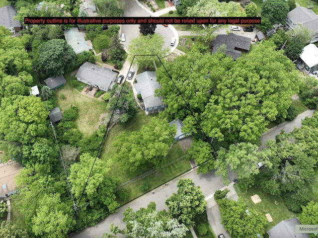 601 Cressfield Ln, Ann Arbor, MI 48103 - aerial perspective of suburban area featuring property parcel outlined