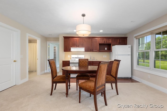 971 Aberdeen Way, Hudsonville, MI 49426 - dining area with light carpet and recessed lighting