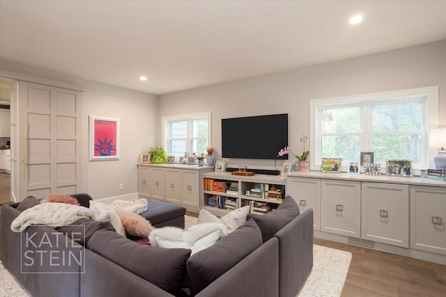 1110 Breton Rd SE, East Grand Rapids, MI 49506 - living room with recessed lighting and light wood-style flooring
