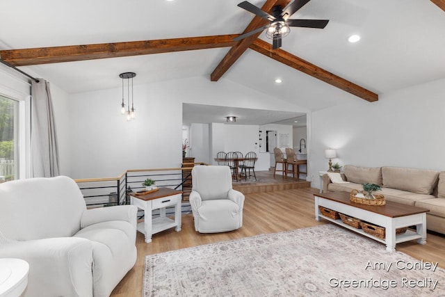 821 W Baseline Rd, Plainwell, MI 49080 - living area with light wood-style flooring, ceiling fan, and recessed lighting