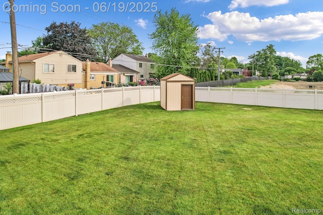 39502 Salvatore Dr, Sterling Heights, MI 48313 - fenced backyard with a storage unit and a residential view