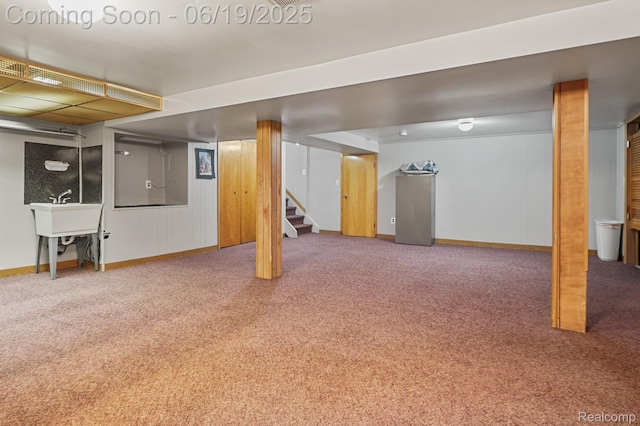 39502 Salvatore Dr, Sterling Heights, MI 48313 - finished below grade area featuring carpet flooring and stairs