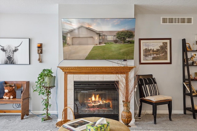 340 E 4th St, Onsted, MI 49265 - detailed view of carpet floors and a tiled fireplace