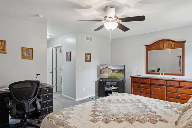 340 E 4th St, Onsted, MI 49265 - bedroom featuring carpet, an office area, and ceiling fan