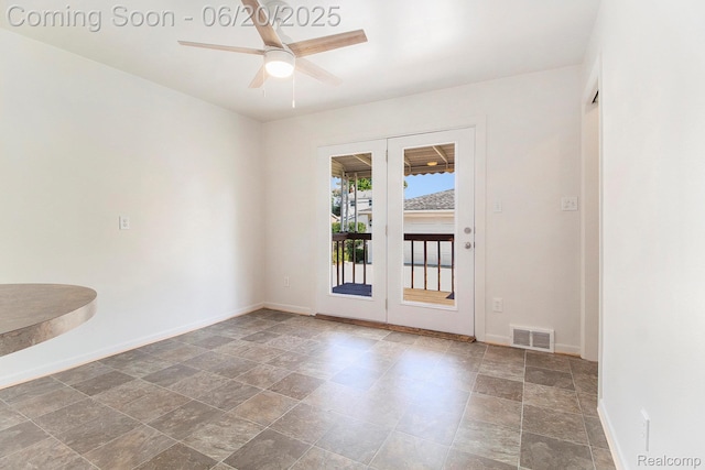 29424 Oakley St, Livonia, MI 48154 - unfurnished room featuring a ceiling fan and stone finish floors