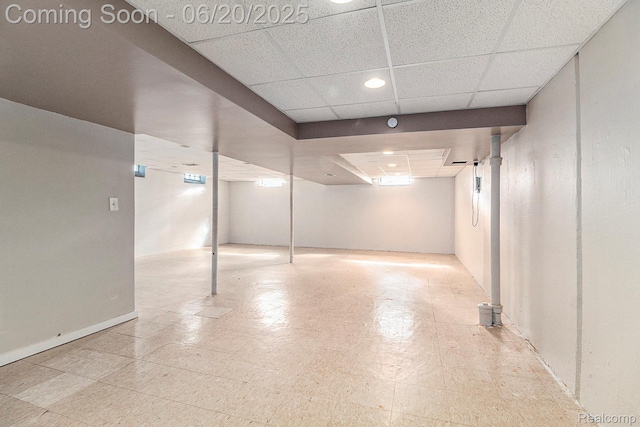 29424 Oakley St, Livonia, MI 48154 - finished basement with a paneled ceiling