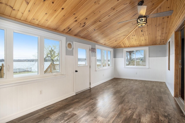 144 E Hickory Rd, Battle Creek, MI 49017 - unfurnished sunroom featuring lofted ceiling and a water view