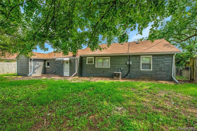 35246 Lewis St, Canton, MI 48185 - rear view of house with stone siding