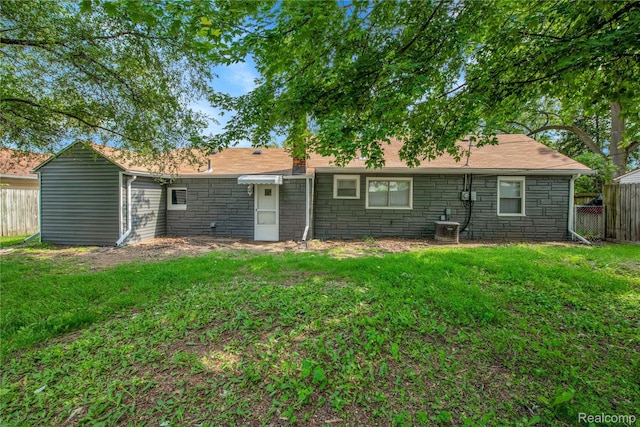 35246 Lewis St, Canton, MI 48185 - rear view of house with stone siding