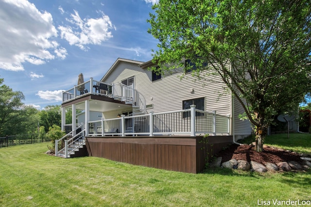 1706 Steff Ct SW, Wyoming, MI 49519 - rear view of house with a deck, a balcony, and stairway