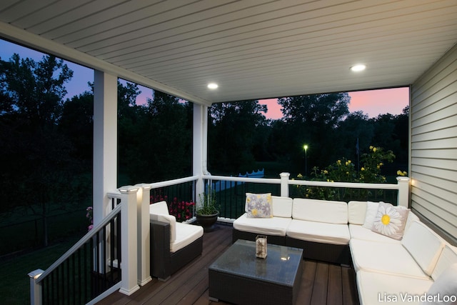 1706 Steff Ct SW, Wyoming, MI 49519 - deck at dusk with an outdoor hangout area