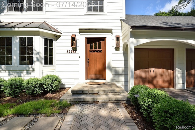 32965 Franklin Ct, Franklin, MI 48025 - doorway to property with roof with shingles