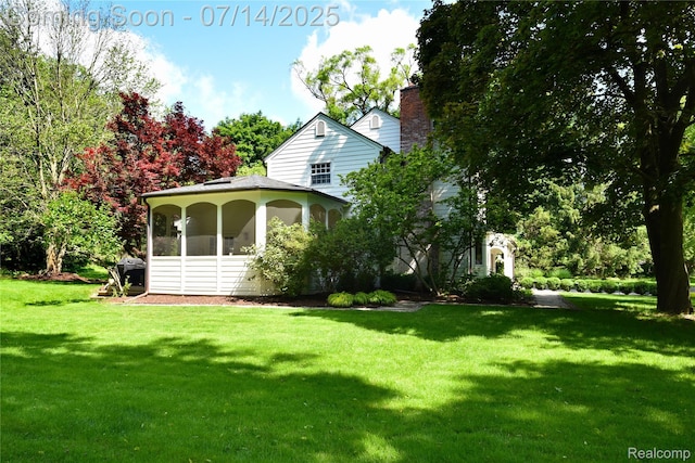 32965 Franklin Ct, Franklin, MI 48025 - view of green lawn with a sunroom