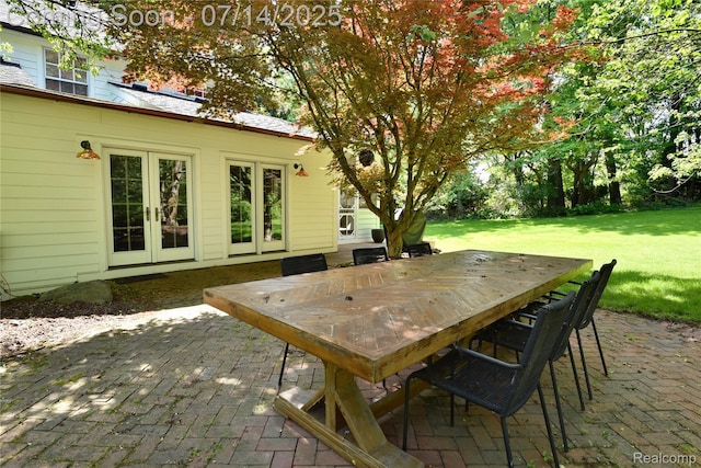 32965 Franklin Ct, Franklin, MI 48025 - view of patio with french doors and outdoor dining area
