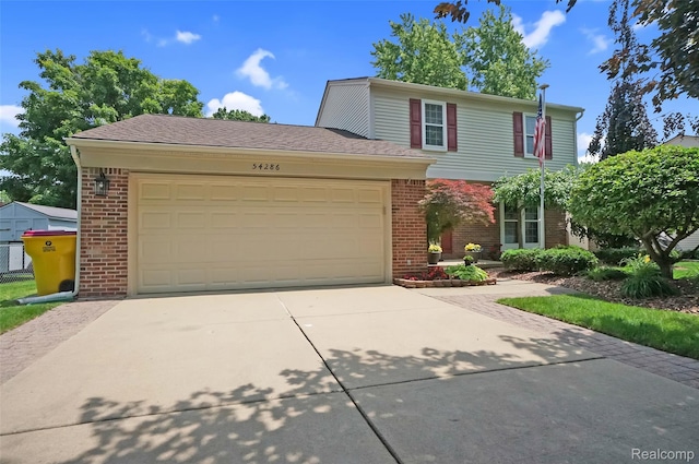 54286 Bradshaw Dr, New Baltimore, MI 48047 - traditional-style home featuring brick siding, driveway, and an attached garage