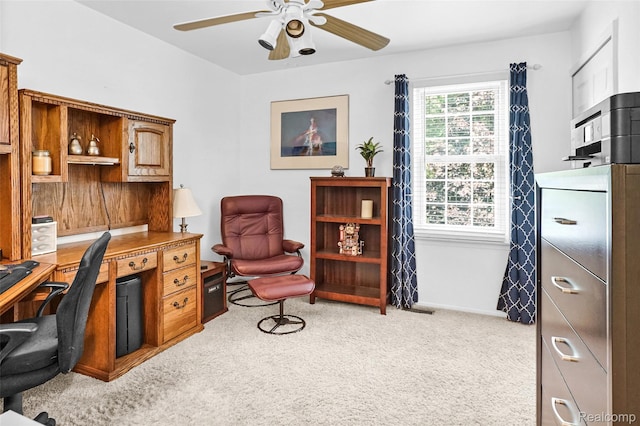 54286 Bradshaw Dr, New Baltimore, MI 48047 - home office featuring ceiling fan and light colored carpet