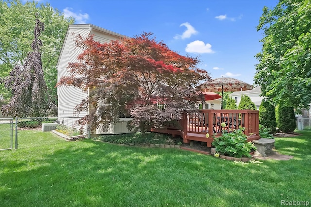 54286 Bradshaw Dr, New Baltimore, MI 48047 - rear view of house featuring a wooden deck and a gate