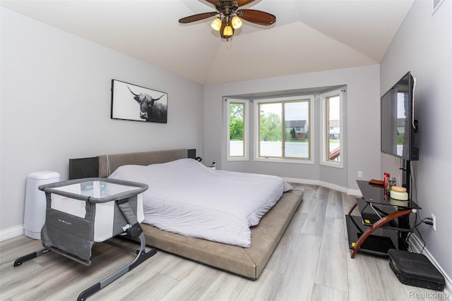 52854 Schafers Run Ct, New Baltimore, MI 48051 - bedroom featuring lofted ceiling, wood finished floors, and a ceiling fan