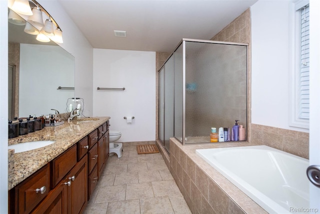 52854 Schafers Run Ct, New Baltimore, MI 48051 - full bathroom with double vanity, a bath, and a stall shower