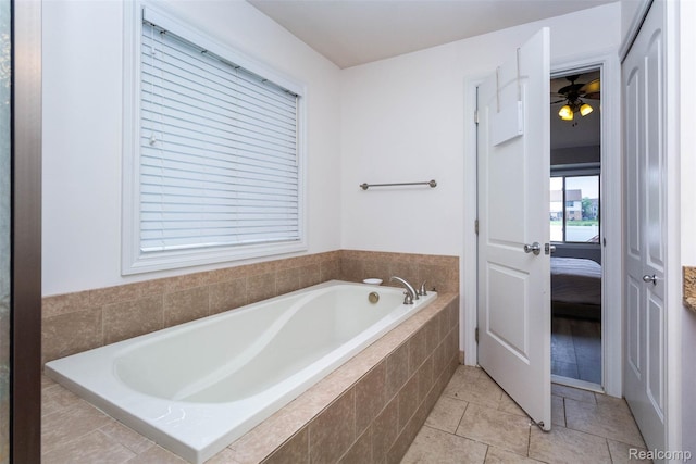 52854 Schafers Run Ct, New Baltimore, MI 48051 - full bathroom featuring a garden tub, ensuite bathroom, and tile patterned floors