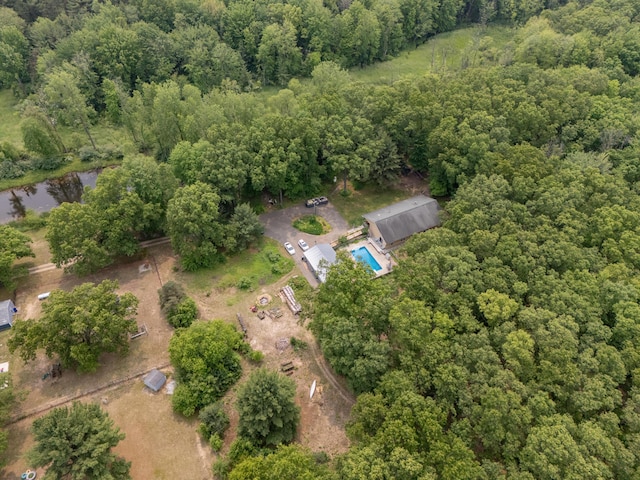 55840 Western Ave, Mattawan, MI 49071 - aerial view of property's location with a heavily wooded area and a pool