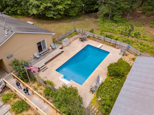 55840 Western Ave, Mattawan, MI 49071 - view of pool featuring a deck, a patio area, and outdoor dining space