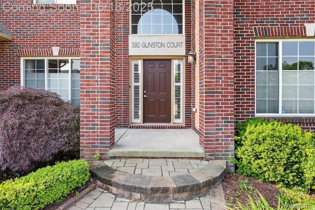 392 Gunston Ct, Troy, MI 48083 - doorway to property featuring brick siding