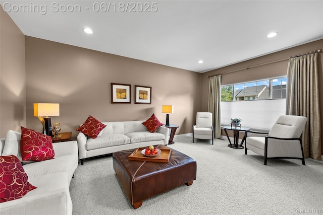 392 Gunston Ct, Troy, MI 48083 - living room featuring carpet floors and recessed lighting