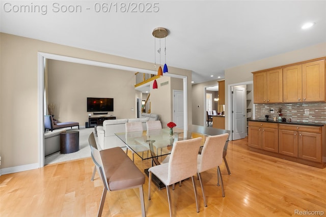 392 Gunston Ct, Troy, MI 48083 - dining room with light wood finished floors and recessed lighting