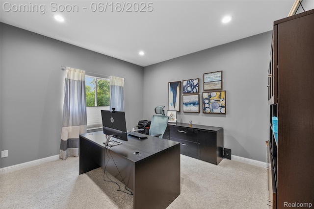392 Gunston Ct, Troy, MI 48083 - home office with light carpet and recessed lighting