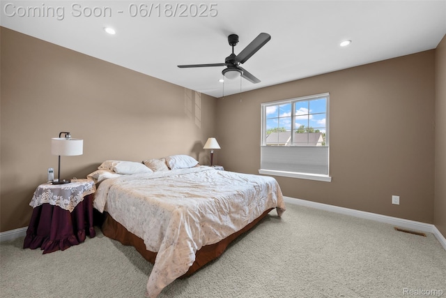392 Gunston Ct, Troy, MI 48083 - bedroom with carpet floors, recessed lighting, and ceiling fan