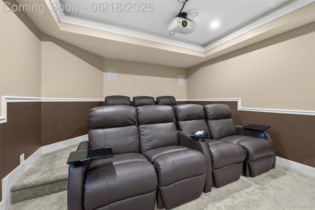 392 Gunston Ct, Troy, MI 48083 - carpeted home theater featuring a raised ceiling