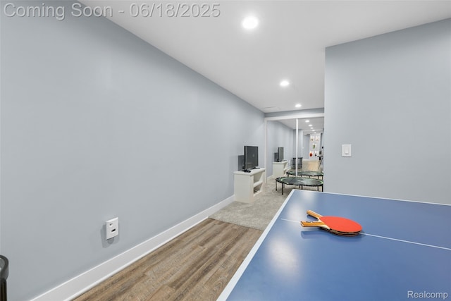 392 Gunston Ct, Troy, MI 48083 - playroom with recessed lighting and wood finished floors