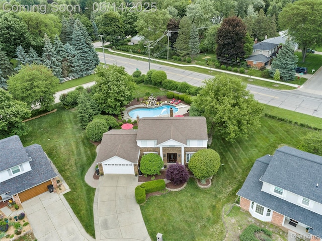 43115 Whisper Ct, Northville, MI 48168 - aerial view of a pool