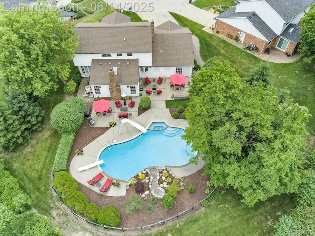 43115 Whisper Ct, Northville, MI 48168 - view from above of property featuring a pool area