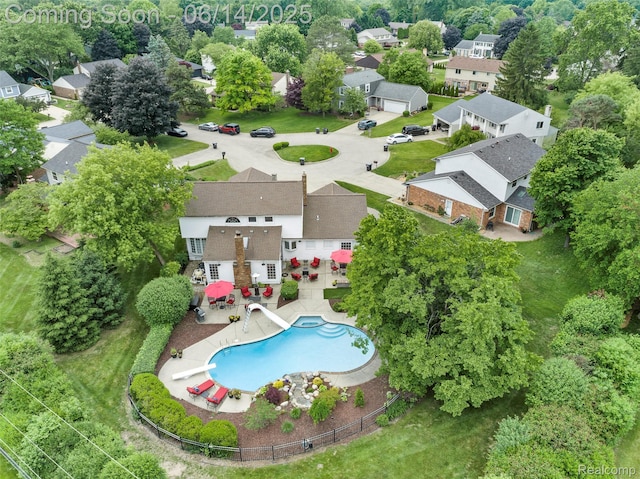 43115 Whisper Ct, Northville, MI 48168 - aerial view of residential area featuring a pool area