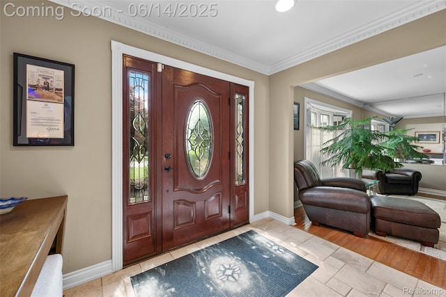 43115 Whisper Ct, Northville, MI 48168 - entrance foyer featuring crown molding and baseboards