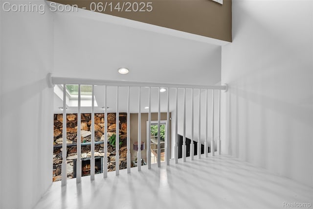 43115 Whisper Ct, Northville, MI 48168 - stairway featuring plenty of natural light and recessed lighting