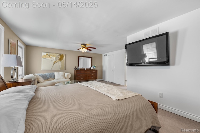 43115 Whisper Ct, Northville, MI 48168 - carpeted bedroom with baseboards and a ceiling fan