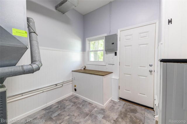 24251 Cloverlawn St, Oak Park, MI 48237 - entryway with electric panel and a wainscoted wall