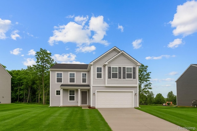 4303 Oak St, Grand Blanc, MI 48439 - view of front of property with an attached garage, driveway, and a front yard