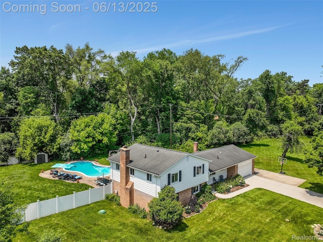 24960 S Cromwell Dr, Franklin, MI 48025 - view of subject property featuring a pool area and a forest