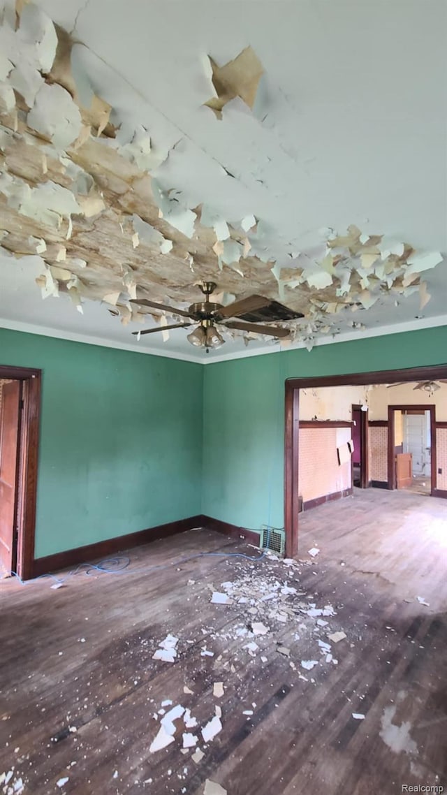 193 Division St, River Rouge, MI 48218 - spare room with crown molding and hardwood / wood-style floors