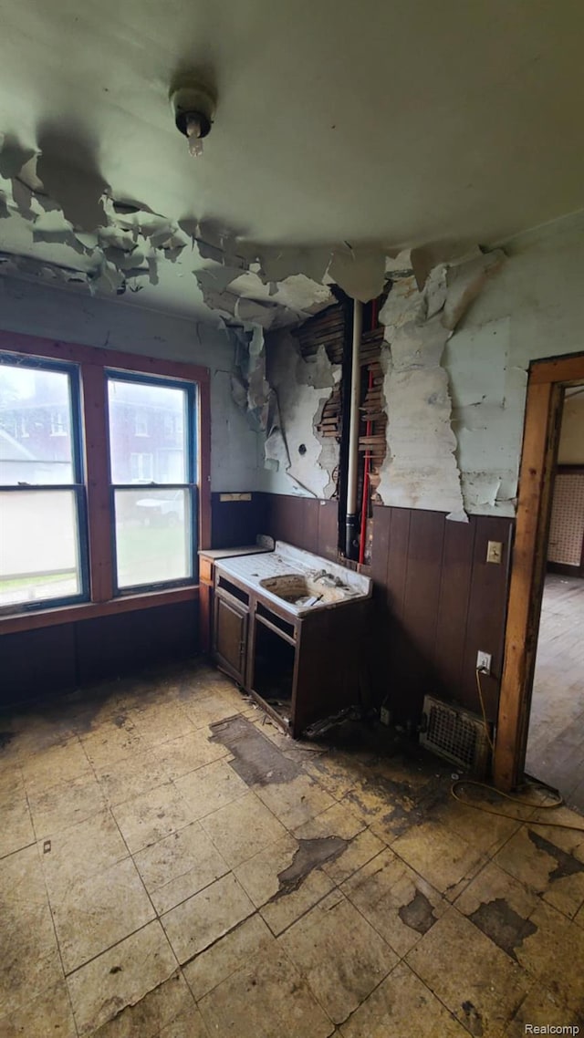 193 Division St, River Rouge, MI 48218 - kitchen with dark brown cabinetry