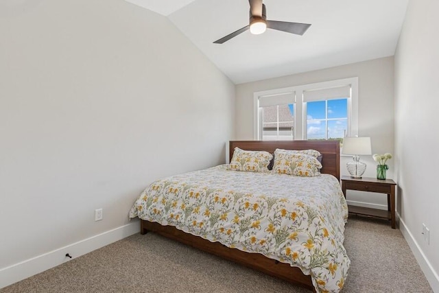 929 Harbor Dr E # 27, Saint Joseph, MI 49085 - carpeted bedroom featuring lofted ceiling and ceiling fan