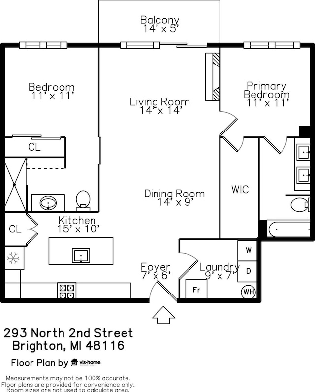 293 N 2nd St Unit 201, Brighton, MI 48116 - view of floor plan / room layout