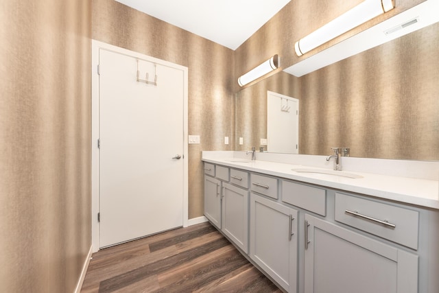 293 N 2nd St Unit 201, Brighton, MI 48116 - full bath featuring wood finished floors and double vanity
